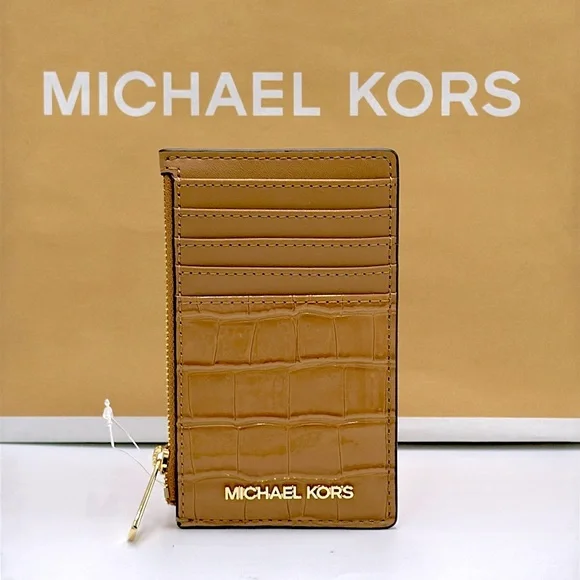 MICHAEL KORS JET SET TRAVEL MEDIUM TZ CARD CASE IN DEER COLOR